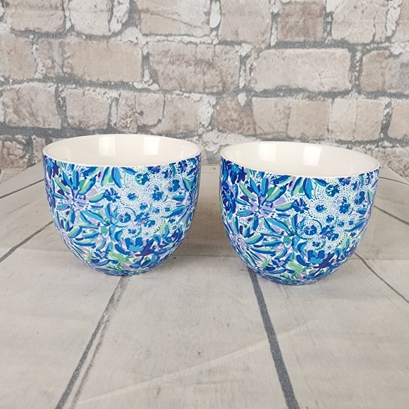 Lily Pulitzer Multicolor Watercolor Floral Ceramic Large Coffee Mugs Set of 2 - Picture 8 of 10